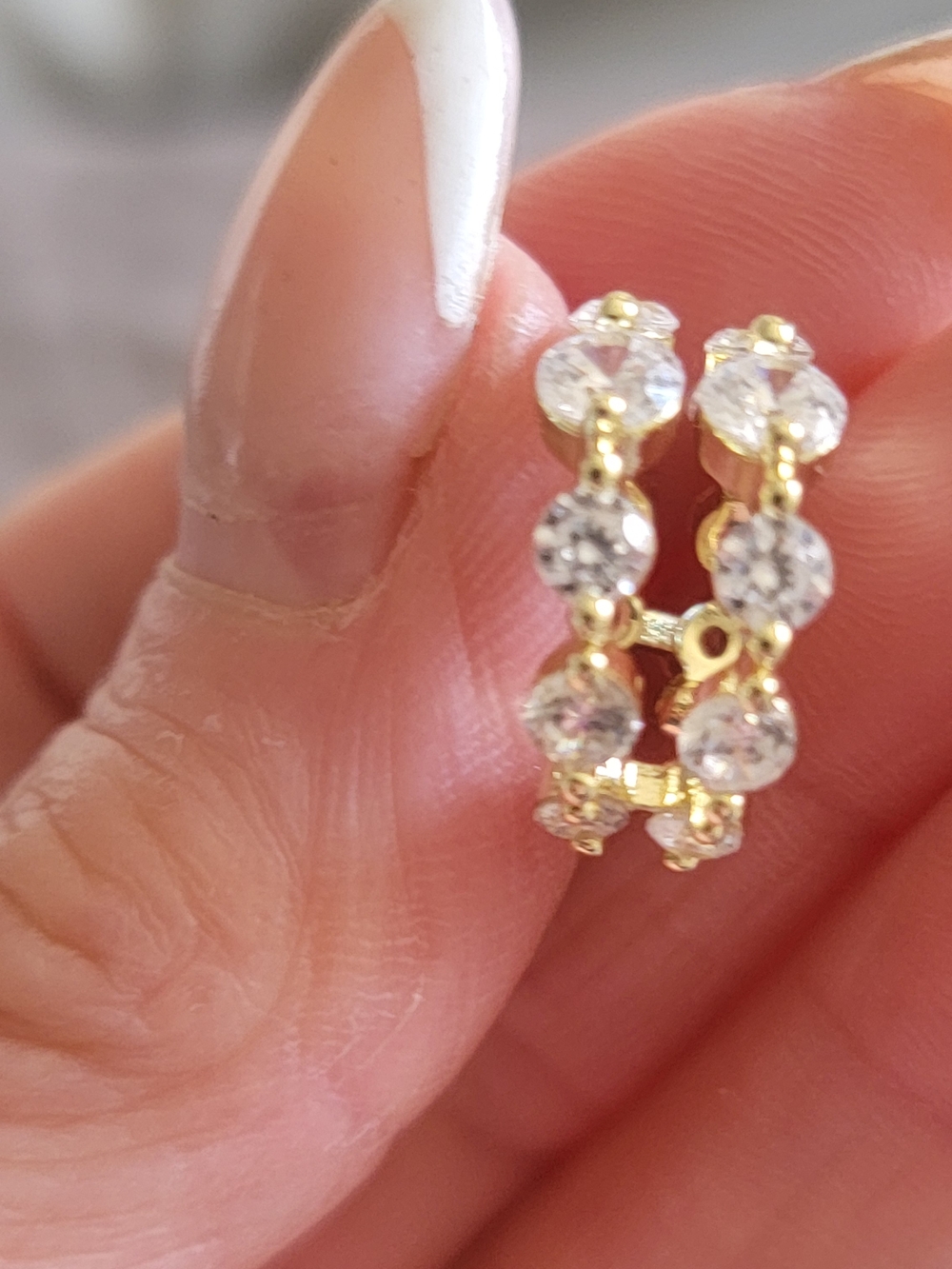 Melinda Maria Gold Hoop Earrings with Clear Crystals 1 Pair